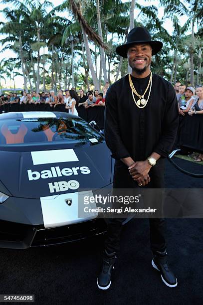 London Brown attends the HBO Ballers Season 2 Red Carpet Premiere and Reception on July 14, 2016 at New World Symphony in Miami Beach, Florida.