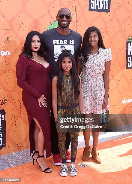 Kobe Bryant, wife Vanessa Bryant, daughter's Gianna Maria Onore Bryant and Natalia Diamante Bryant arrive at Nickelodeon Kids' Choice Sports Awards...