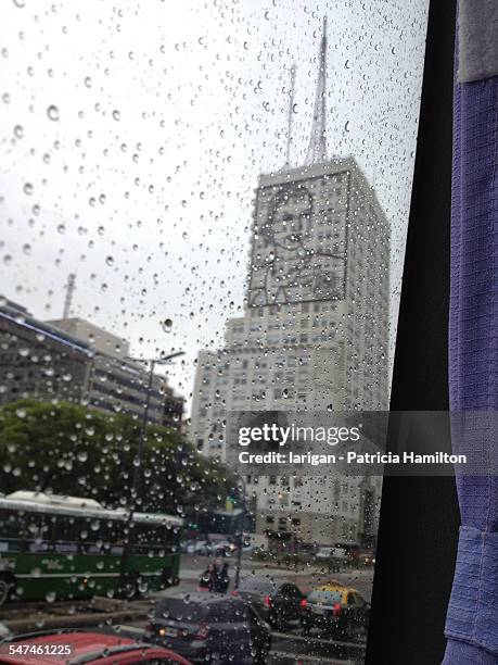 view through a rainy window - eva perón stock pictures, royalty-free photos & images