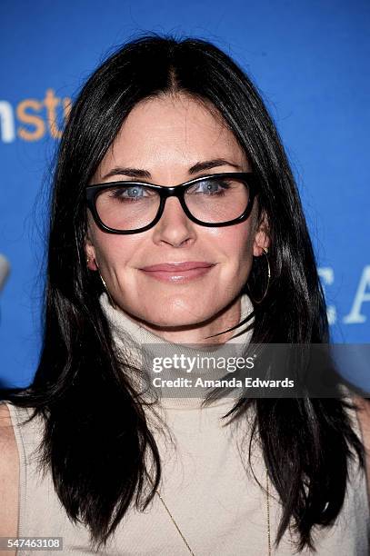 Actress Courteney Cox arrives at the premiere of Amazon Studios' "Gleason" at the Regal LA Live Stadium 14 on July 14, 2016 in Los Angeles,...