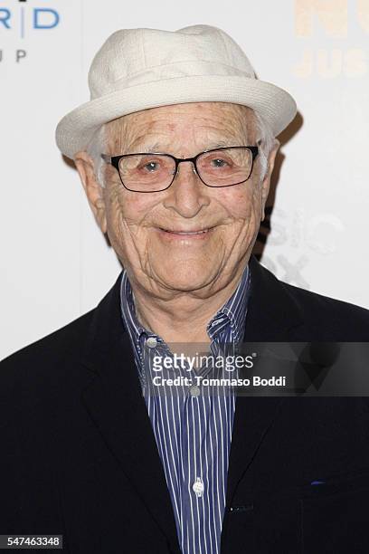 Writer/Producer Norman Lear attends the premiere of Music Box Films' "Norman Lear: Just Another Version Of You" at The WGA Theater on July 14, 2016...