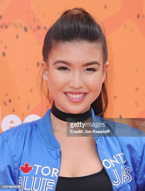 Actress Erika Tham arrives at Nickelodeon Kids' Choice Sports Awards 2016 at UCLA's Pauley Pavilion on July 14, 2016 in Westwood, California.