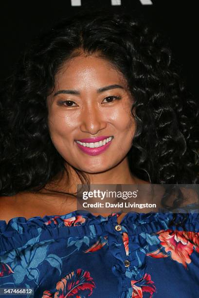 Composer Chloe Flower arrives at the Launch of OUE Skyspace LA at the U.S. Bank Tower on July 14, 2016 in Los Angeles, California.