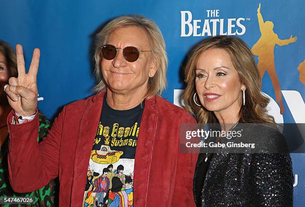 Musician Joe Walsh and his wife Marjorie Bach attend the 10th anniversary celebration of "The Beatles LOVE by Cirque du Soleil" at The Mirage Hotel &...