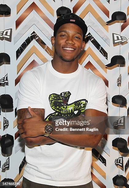 Player Darron Lee attends the New Era Men's Fashion Week Cocktail Party at NoMo on July 11, 2016 in New York City.