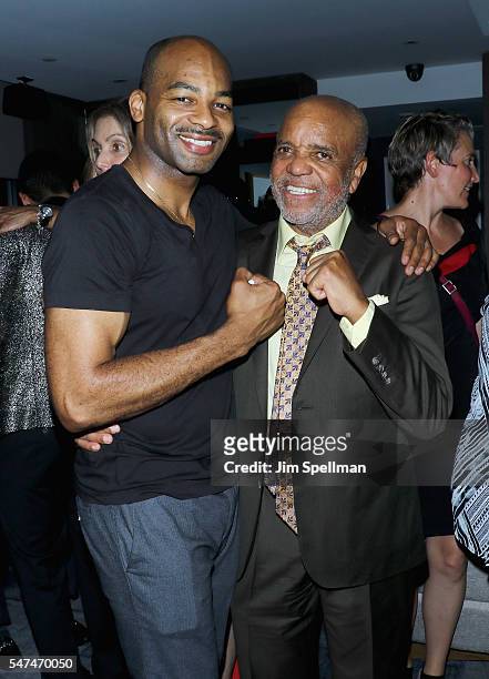 Actor Brandon Victor Dixon and record producer Berry Gordy attend "Motown The Musical" Returns To Broadway at Nederlander Theatre on July 14, 2016 in...