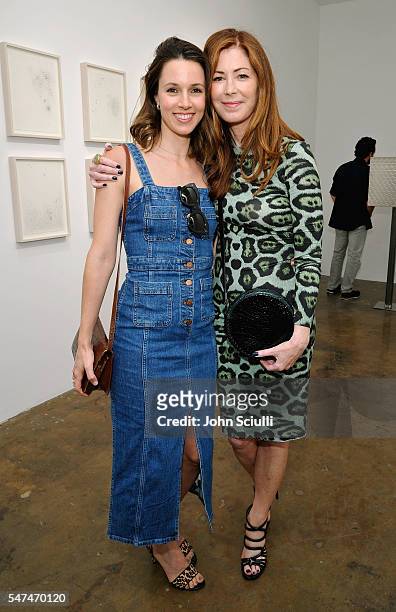 Actors Alona Tal and Dana Delany attend Landon Ross: ARTIfACT exhibition opening at LAXART on July 14, 2016 in Los Angeles, California.