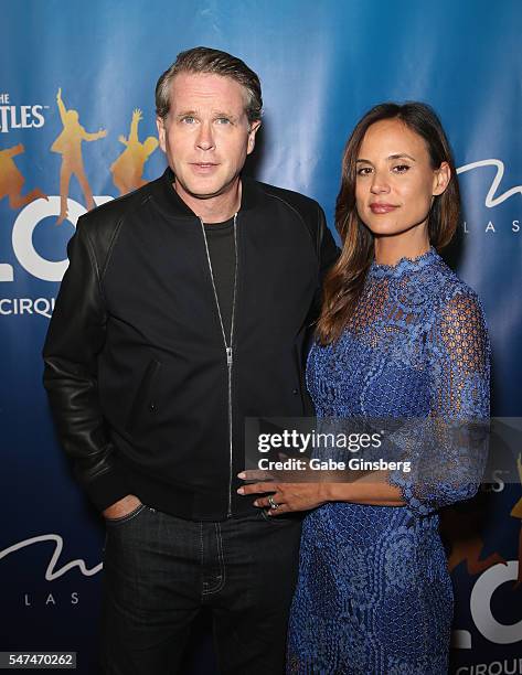 Actor Cary Elwes and his wife Lisa Marie Kubikoff attend the 10th anniversary celebration of "The Beatles LOVE by Cirque du Soleil" at The Mirage...