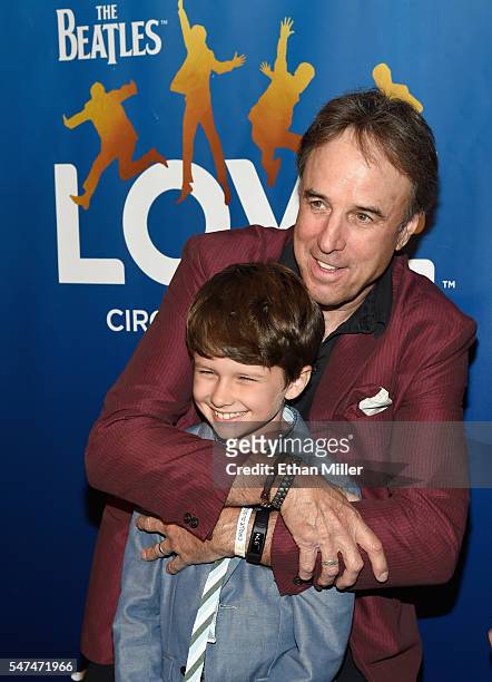 Actor Kevin Nealon and Gable Ness Nealon attend the 10th anniversary celebration of "The Beatles LOVE by Cirque du Soleil" at The Mirage Hotel &...