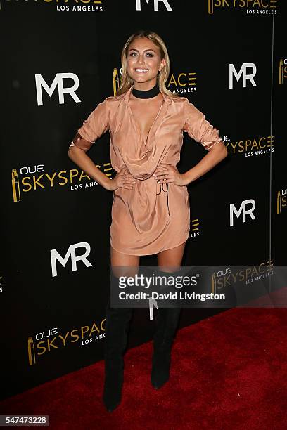 Actress Cassie Scerbo arrives at the Launch of OUE Skyspace LA at the U.S. Bank Tower on July 14, 2016 in Los Angeles, California.