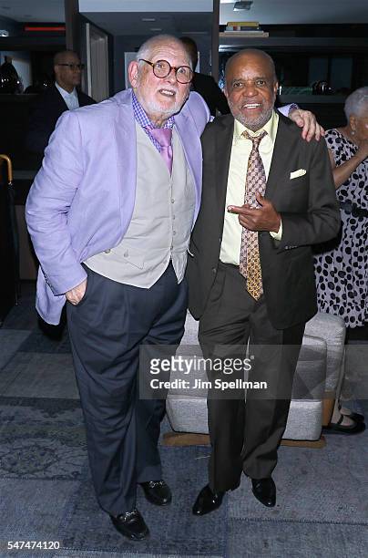 Motown manager Shelly Berger and record producer Berry Gordy attend "Motown The Musical" Returns To Broadway at Nederlander Theatre on July 14, 2016...