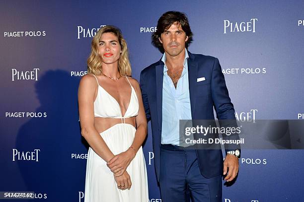 Nacho Figueras and wife Delfina Blaquier attend the Piaget new timepiece launch at the Duggal Greenhouse on July 14, 2016 in New York City.