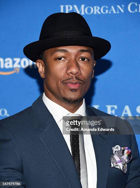 Actor and rapper Nick Cannon arrives at the premiere of Amazon Studios' "Gleason" at the Regal LA Live Stadium 14 on July 14, 2016 in Los Angeles,...