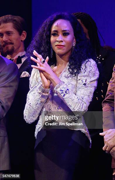 Actress Allison Semmes attend the curtain call for "Motown The Musical" Returns To Broadway at Nederlander Theatre on July 14, 2016 in New York City.