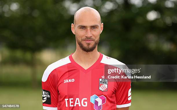 Daniel Brueckner of RW Erfurt during the Team Presentation of FC Rot Weiss Erfurt on July 14, 2016 in Weissensee, Germany.