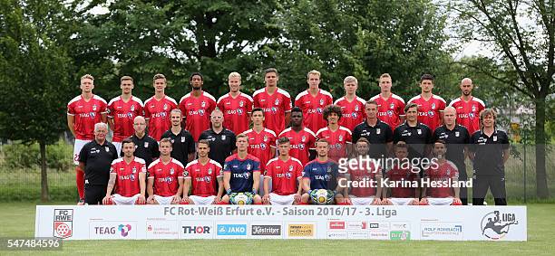 Team Photo of RW Erfurt back row from left: Pablo Pigl, Liridon Vocaj, Mario Erb, Andre Laurito, Jens Moeckel, Christopher Bieber, Tobias Kraulich,...