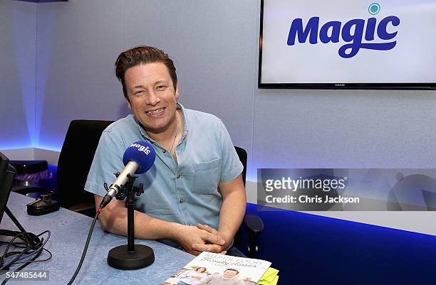 Celebrity Chef Jamie Oliver visits Magic Radio on July 15, 2016 in London, England.