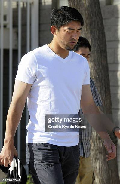 United States - Milwaukee Brewers pitcher Takashi Saito is seen after a practice session in Maryvale, Arizona, on March 12, 2011. Saito, who hails...