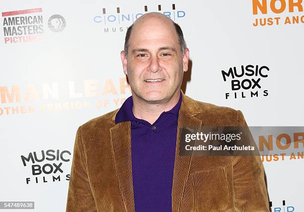 Writer Matthew Weiner attends the premiere "Norman Lear: Just Another Version Of You" at The WGA Theater on July 14, 2016 in Beverly Hills,...