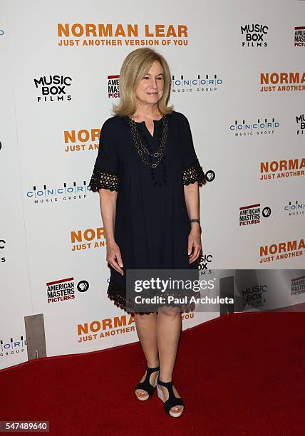 Actress Mary Kay Place attends the premiere "Norman Lear: Just Another Version Of You" at The WGA Theater on July 14, 2016 in Beverly Hills,...