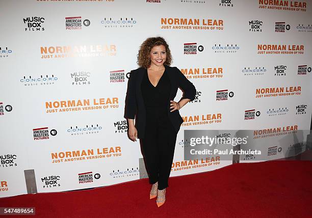 Actress Justina Machado attends the premiere "Norman Lear: Just Another Version Of You" at The WGA Theater on July 14, 2016 in Beverly Hills,...