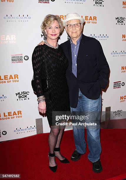 Producer Norman Lear and his Wife Lyn Lear attend the premiere of "Norman Lear: Just Another Version Of You" at The WGA Theater on July 14, 2016 in...