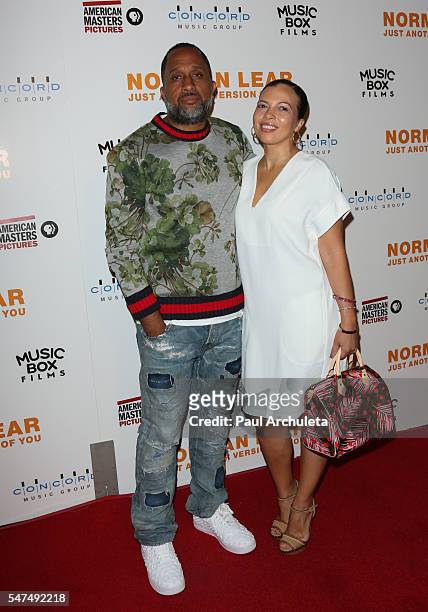 Producer Kenya Barris and his Wife Dr. Rainbow Edwards-Barris attend the premiere of "Norman Lear: Just Another Version Of You" at The WGA Theater on...