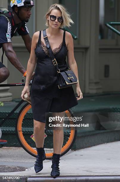 Model Lara Bingle is seen walking in Soho on July 14, 2016 in New York City. Photo by Raymond Hall/GC Images)
