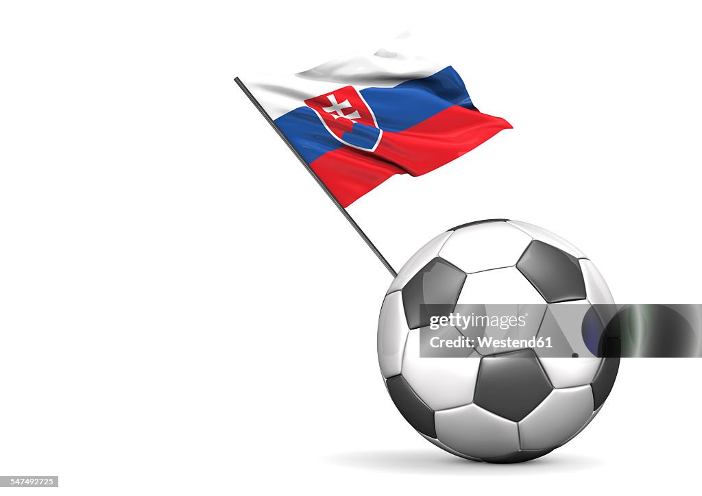 Flag of Slovakia on football, Illustration