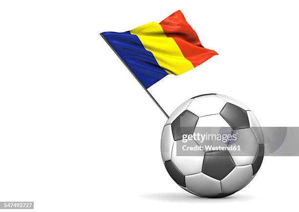 flag of romania on football, illustration - world cup stock illustrations