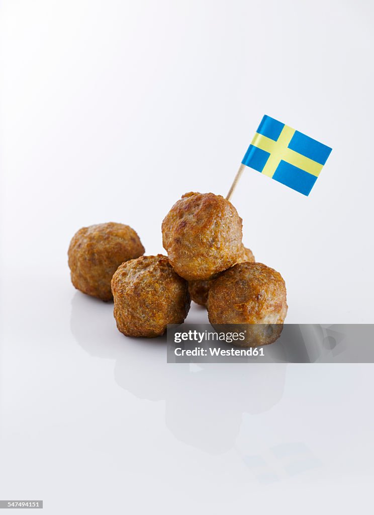 Koettbullar, Swedish meatballs with swedish flag