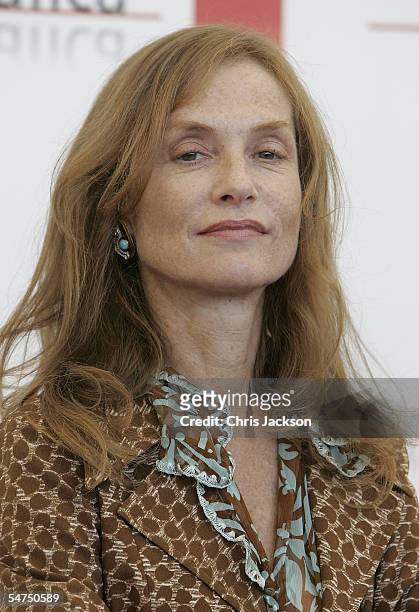 Actress Isabelle Huppert poses at the photocall for the film "Gabrielle" on the sixth day of the 62nd Venice Film Festival on September 5, 2005 in...