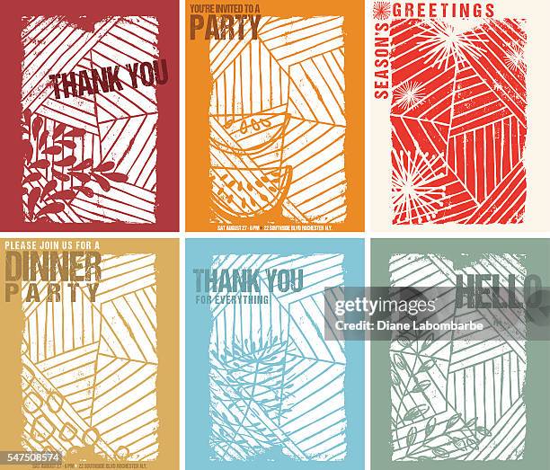 illustrazioni stock, clip art, cartoni animati e icone di tendenza di carta stampa a blocchi linocut fatta a mano - linoleografia