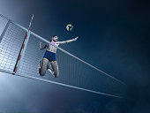Volleyball: Beautiful female player in action