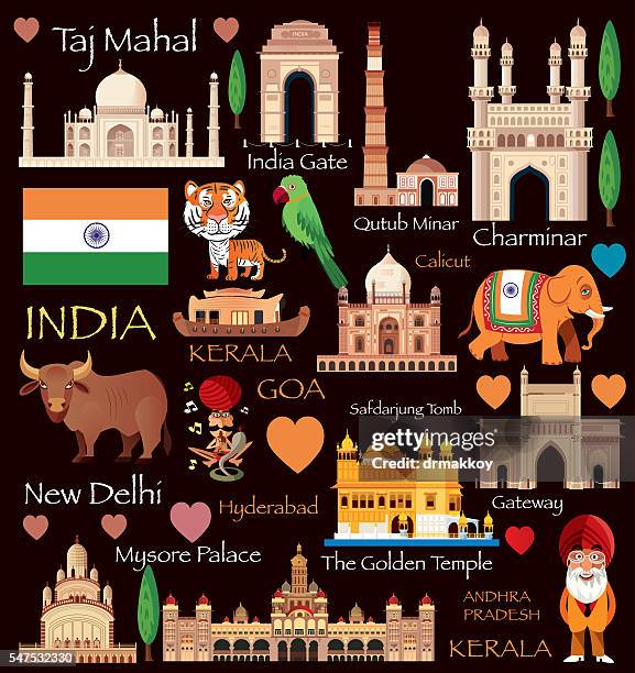 india travel - new delhi stock illustrations