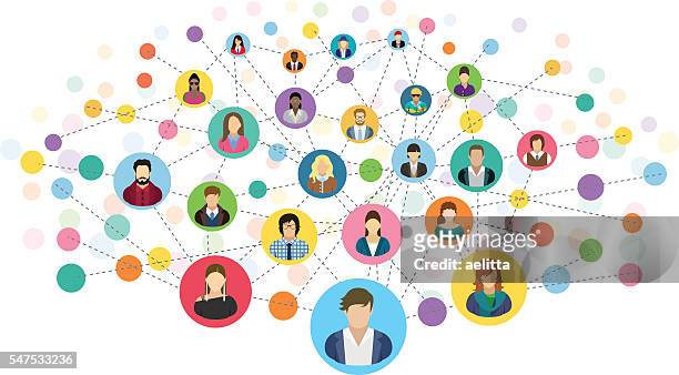 social network - customer relationship icon stock illustrations