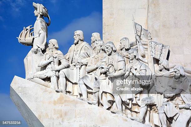 monument to the discoveries - caravel stock pictures, royalty-free photos & images