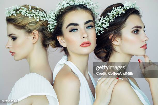 beautiful young girls - wedding role stock pictures, royalty-free photos & images