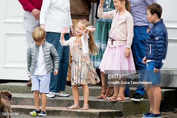 Prince Vincent of Denmark, Princess Josephine of Denmark, Princess Isabella of Denmark and Prince Christian of Denmark are seen during the annual...