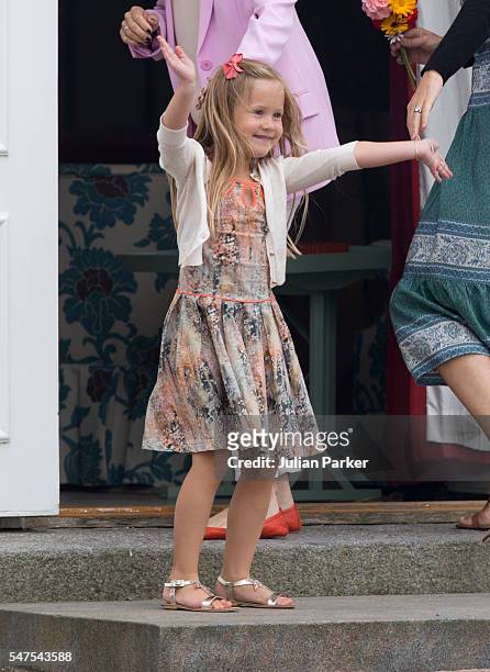 Princess Josephine of Denmark, attends the annual summer photo call for The Danish Royal Family at Grasten Castle, on July 15, 2016 in Grasten,...
