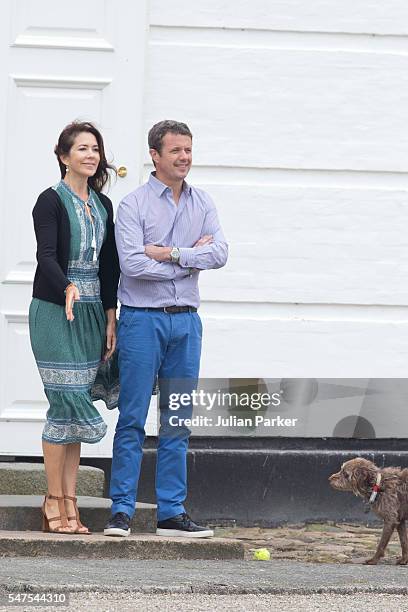 Crown Prince Frederik, and Crown Princess Mary of Denmark, attend the annual summer photo call for The Danish Royal Family at Grasten Castle, on July...