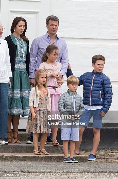 Crown Prince Frederik, and Crown Princess Mary of Denmark, and Prince Christian, Princess Isabella, Princess Josephine, and Prince Vincent, attend...