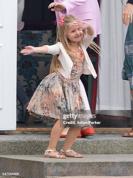 Princess Josephine of Denmark, attends the annual summer photo call for The Danish Royal Family at Grasten Castle, on July 15, 2016 in Grasten,...