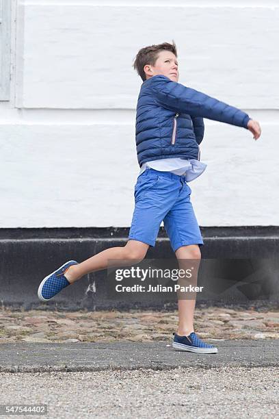 Prince Christian of Denmark, attends the annual summer photo call for The Danish Royal Family at Grasten Castle, on July 15, 2016 in Grasten, Denmark.