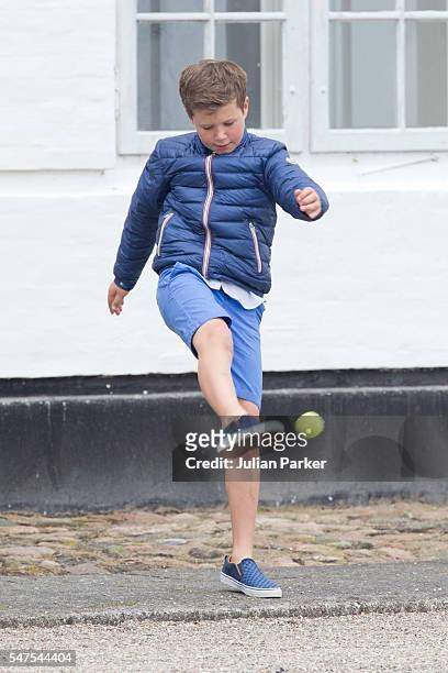 Prince Christian of Denmark, attends the annual summer photo call for The Danish Royal Family at Grasten Castle, on July 15, 2016 in Grasten, Denmark.