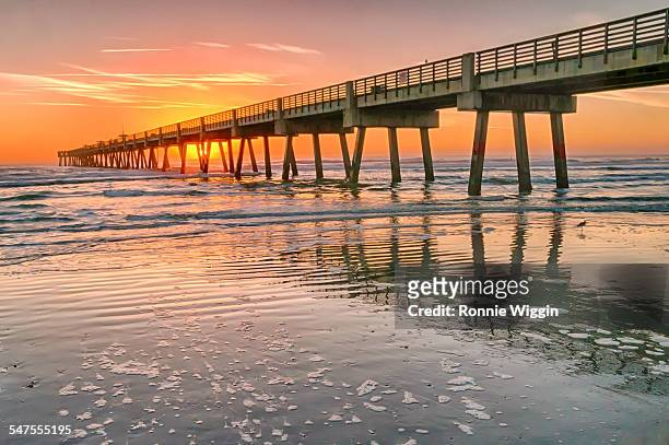 jacksonville beach pier - jacksonville florida stock pictures, royalty-free photos & images