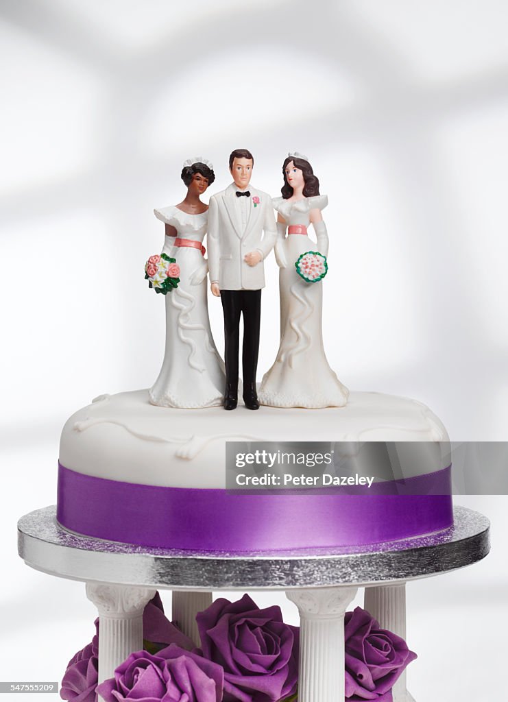 Bigamy wedding cake