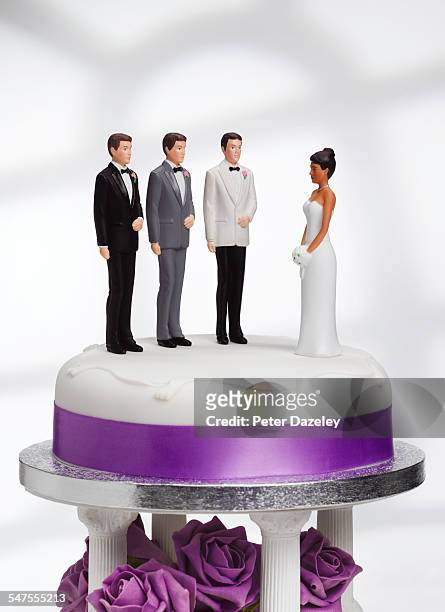 bride with excess choice - bigamy stock pictures, royalty-free photos & images