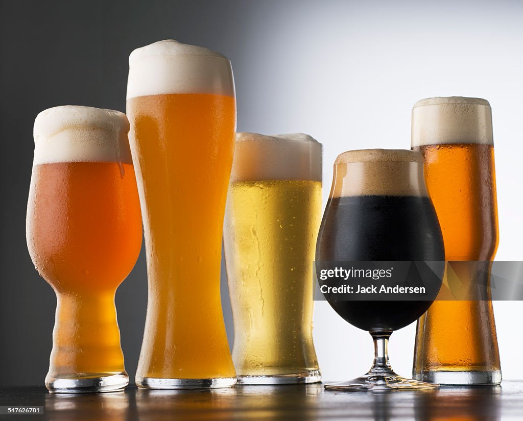 Variety of Beer glasses