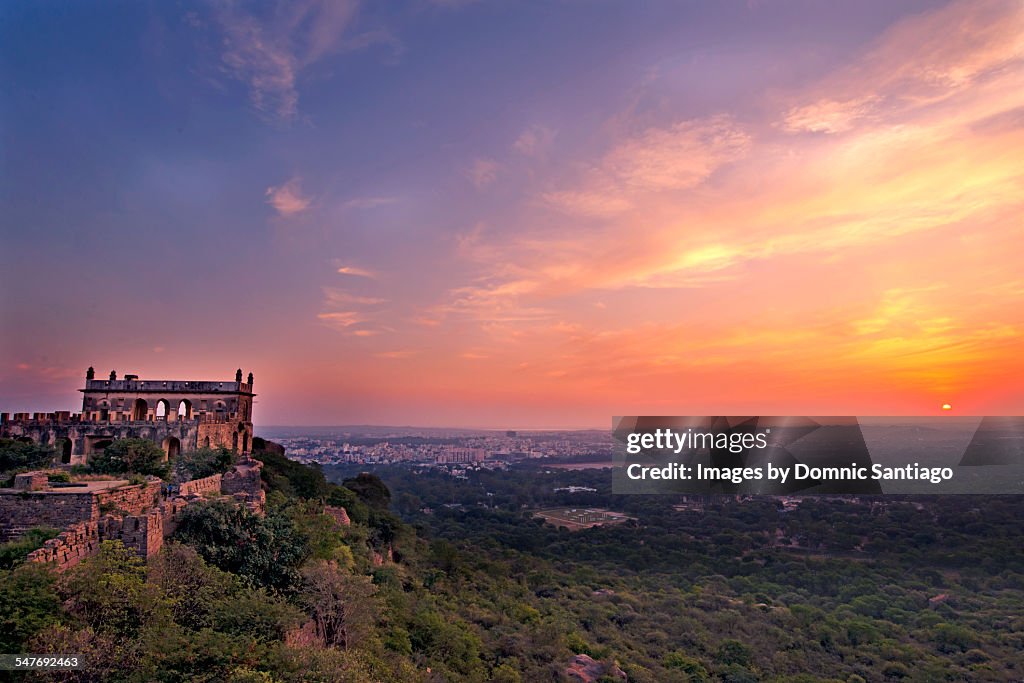 Sunset over Golconda